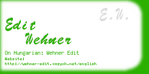 edit wehner business card